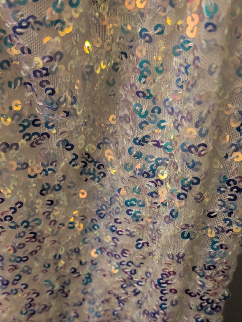 Windsor Iridescent Sequin Cowl Neck Mini Dress - White/Cream - Picture 5 of 6
